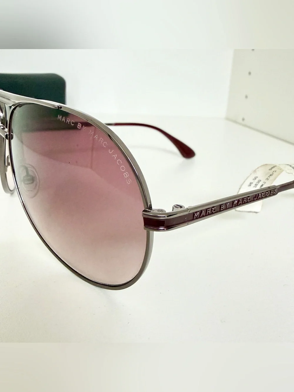 NWT Marc by Marc Jacobs 278/S Aviator Sunglasses Purple Gradient w/Case & Cloth